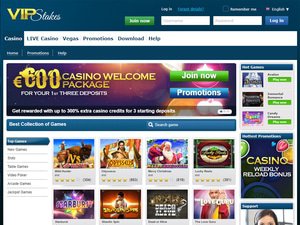 VIP Stakes Casino software screenshot