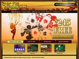 Vegas Country Casino website screenshot