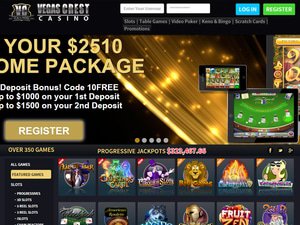 Vegas Crest Casino website screenshot