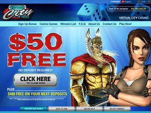 Virtual City Casino website screenshot
