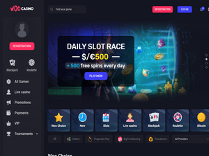 Woo Casino software screenshot