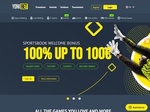 Yonibet website screenshot