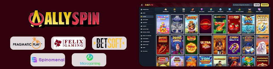 games and providers at allyspin casino