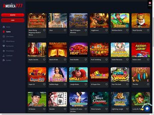 America777 Casino software screenshot