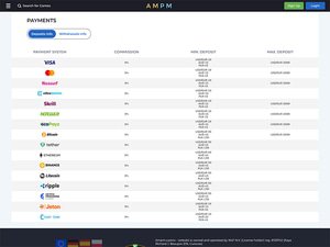 AMPM Casino cashier screenshot