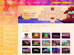 Arlequin Casino website screenshot