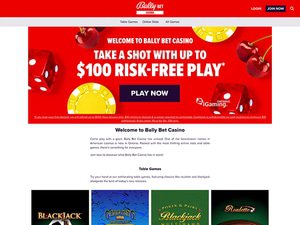 Bally Bet Casino website screenshot