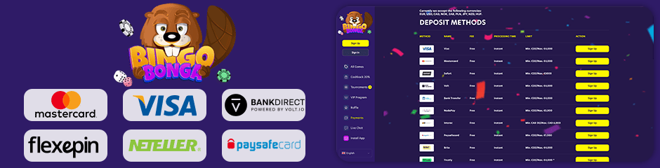 BingoBonga Casino banking