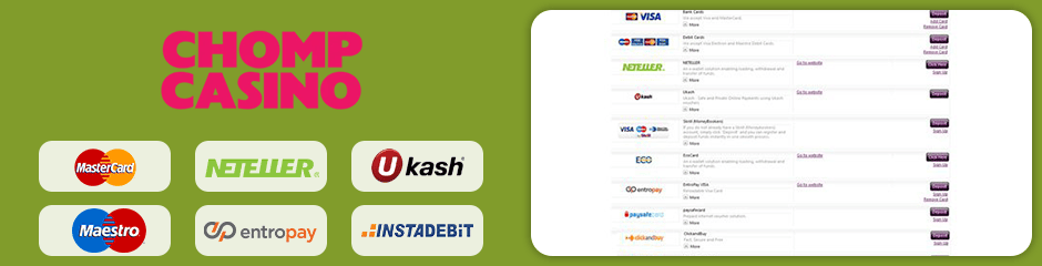 Chomp Casino banking
