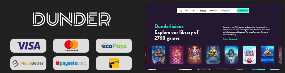 dunder casino banking