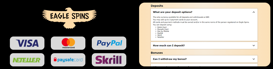 eagle spins casino banking