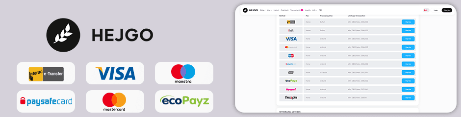 Hejgo Casino banking