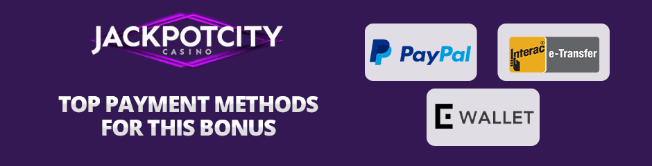 jackpot city payments methods