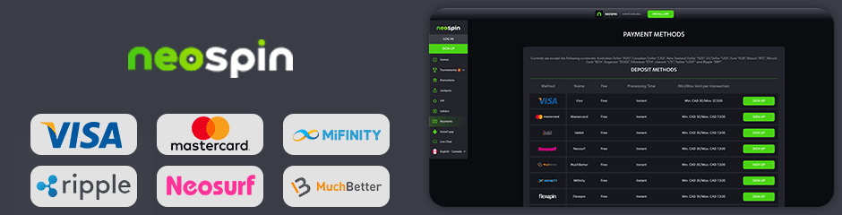 Neospin Casino banking