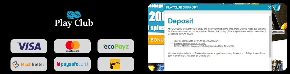 PlayClub Casino banking