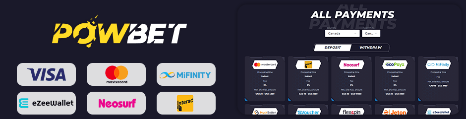 PowBet Casino banking