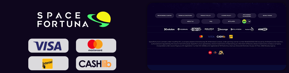 space fortuna casino banking