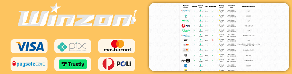 Winzon Casino banking