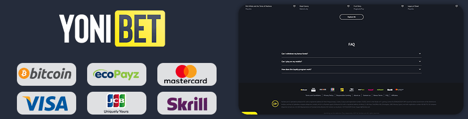Yonibet Casino banking