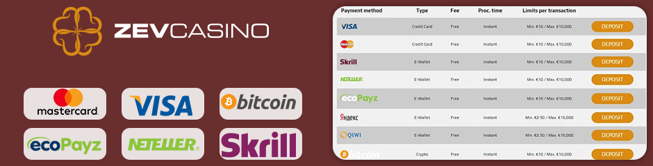 zev casino banking