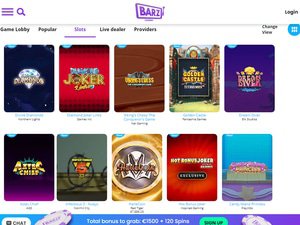 Barz Casino software screenshot