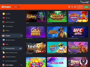 Betano Casino software screenshot