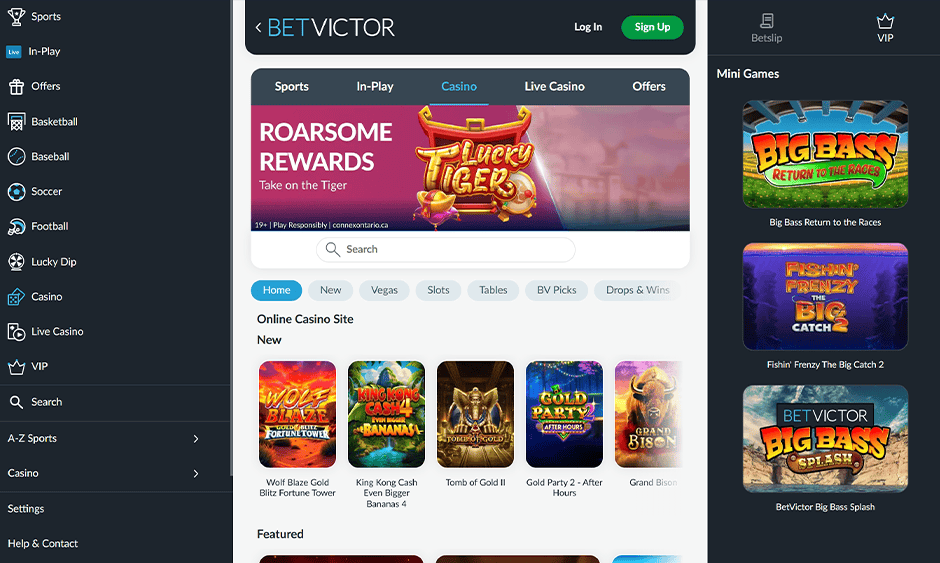 betvictor casino canada games screenshot
