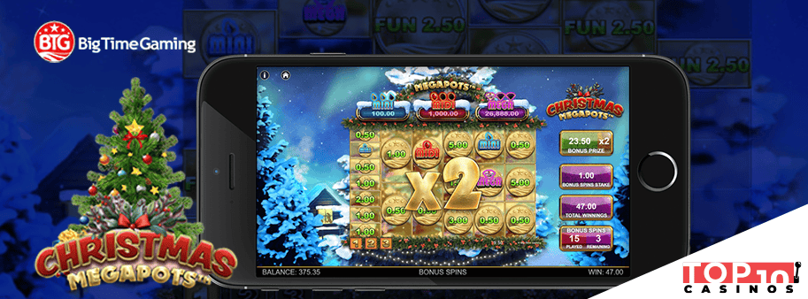 big time gaming releases christmas megapots slot