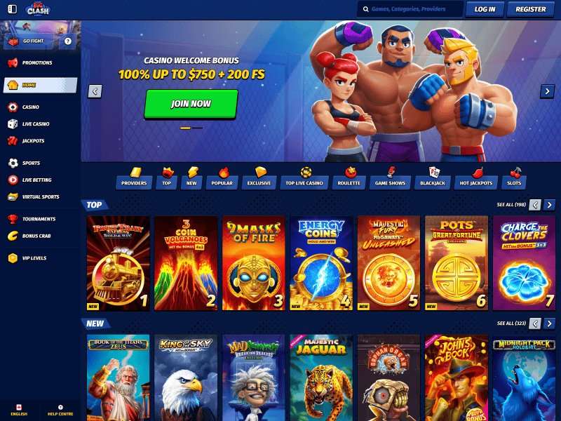 BigClash Casino website screenshot