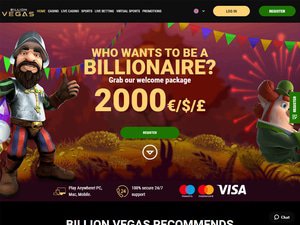 BillionVegas website screenshot