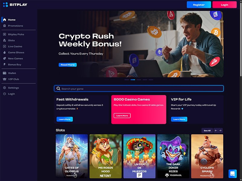 Bitplay Casino website screenshot