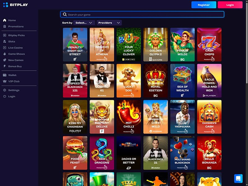 Bitplay Casino games screenshot