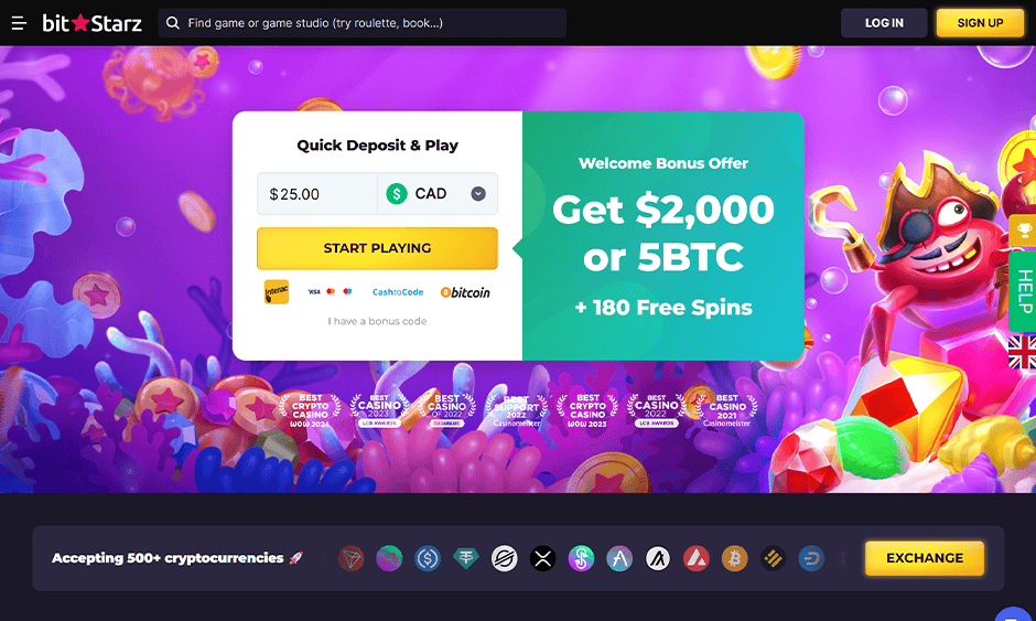 bitstarz casino canada games screenshot