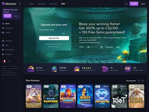 Blazzio Casino website screenshot