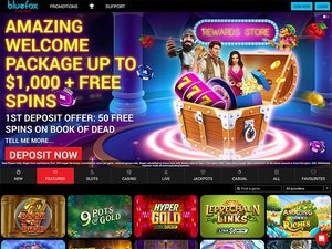 Bluefox Casino website screenshot