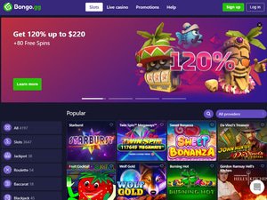 Bongo Casino website screenshot