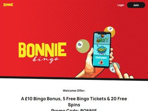 Bonnie Bingo website screenshot