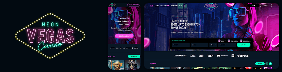 Neon Vegas Casino Bonuses