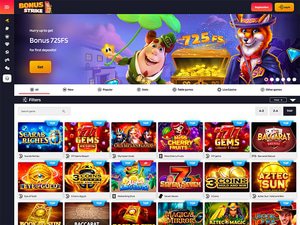 Bonus Strike Casino website screenshot