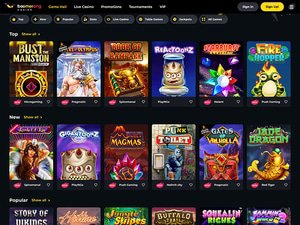 Boomerang Casino software screenshot