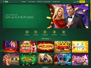 BrucePokies Casino website screenshot