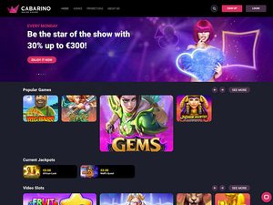 Cabarino Casino website screenshot