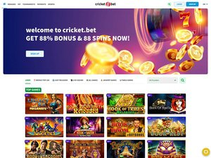 Cricket Bet Casino website screenshot