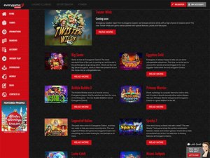 Everygame Casino website screenshot