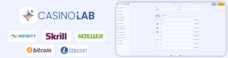 payment options for depositing and withdrawing casino lab