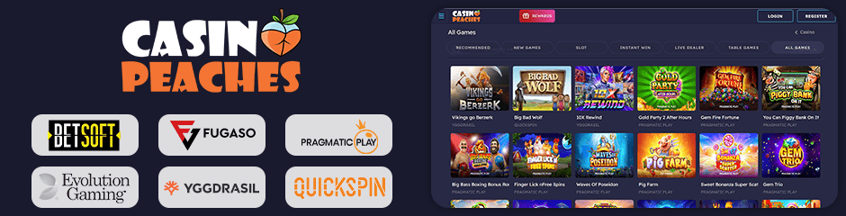 casino peaches games and software
