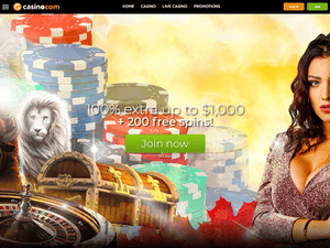 Casino.com website screenshot