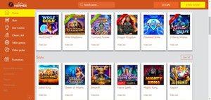 Casino Hermes website screenshot