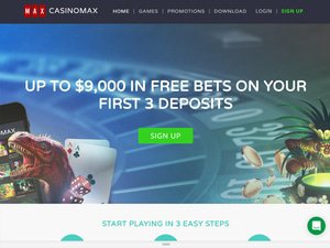 Max Casino website screenshot
