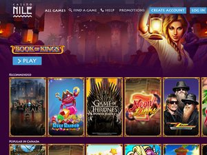 CasinoNile website screenshot